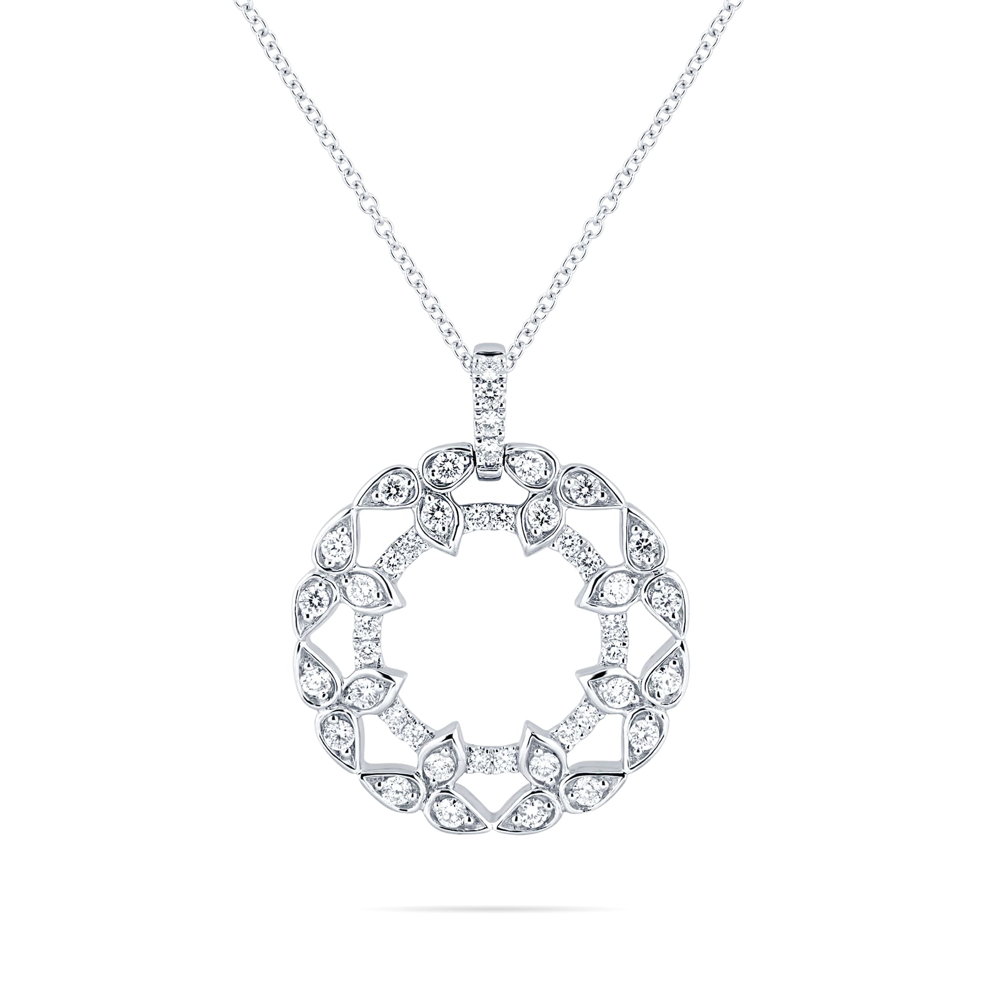 Mappin & Webb Empress 18ct White Gold 0.55ct Circle Diamond Pendant