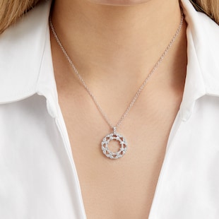 Mappin & Webb Empress 18ct White Gold 0.55ct Circle Diamond Pendant