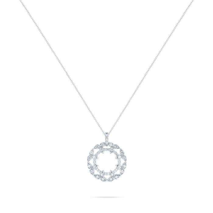 Mappin & Webb Empress 18ct White Gold 0.55ct Circle Diamond Pendant