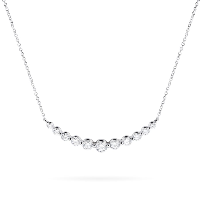 Mappin & Webb Libretto 18ct White Gold Diamond Smile Necklace