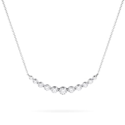 12143223 - Libretto 18ct White Gold Diamond Smile Necklace