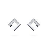 Goldsmiths 18ct White Gold Diamond Square Stud Earrings