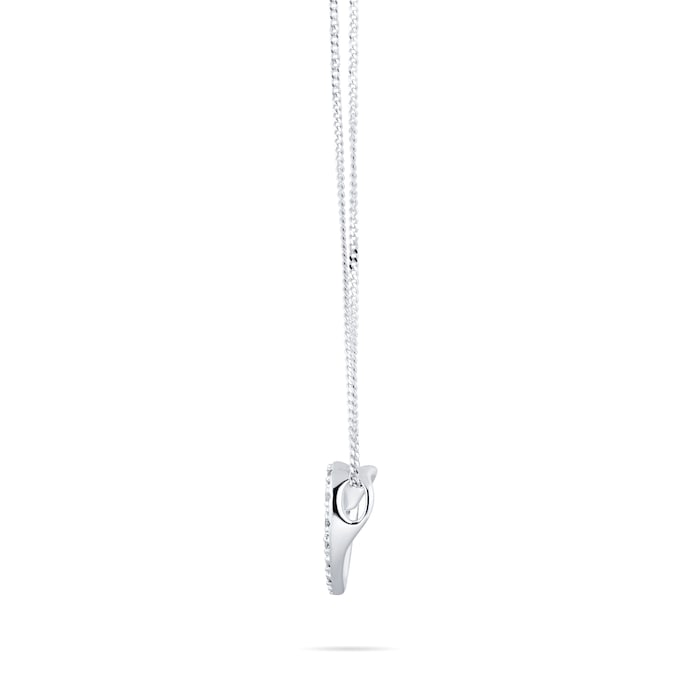 Goldsmiths 9ct White Gold 0.06cttw Diamond Heart Pendant