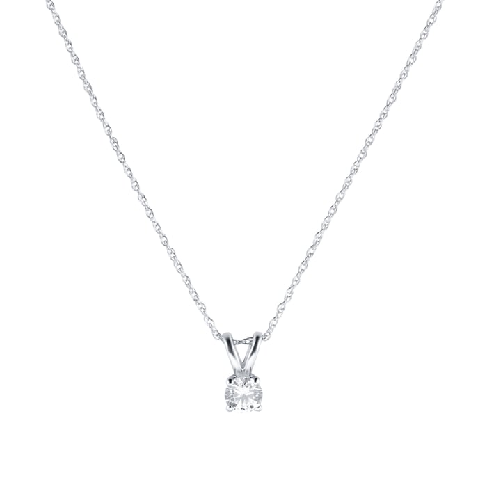 Goldsmiths 9ct White Gold 0.15ct Brilliant Cut Pendant