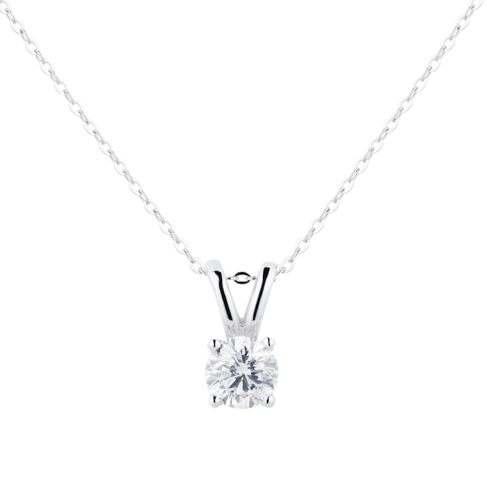 Goldsmiths 9ct White Gold 0.25ct Brilliant Cut Pendant