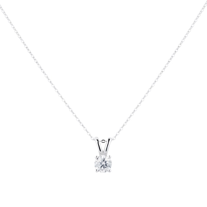 Goldsmiths 9ct White Gold 0.25ct Brilliant Cut Pendant