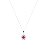 Goldsmiths 9ct White Gold Ruby & Diamond Pendant