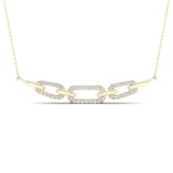 Goldsmiths 9ct Yellow Gold 0.15cttw Rectangle Link Necklace