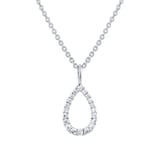 Goldsmiths 9ct White Gold 0.07cttw Diamond Open Pear Pendant