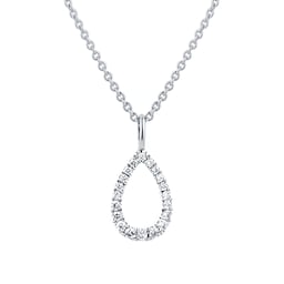 12143270 - 9ct White Gold 0.07cttw Diamond Open Pear Pendant