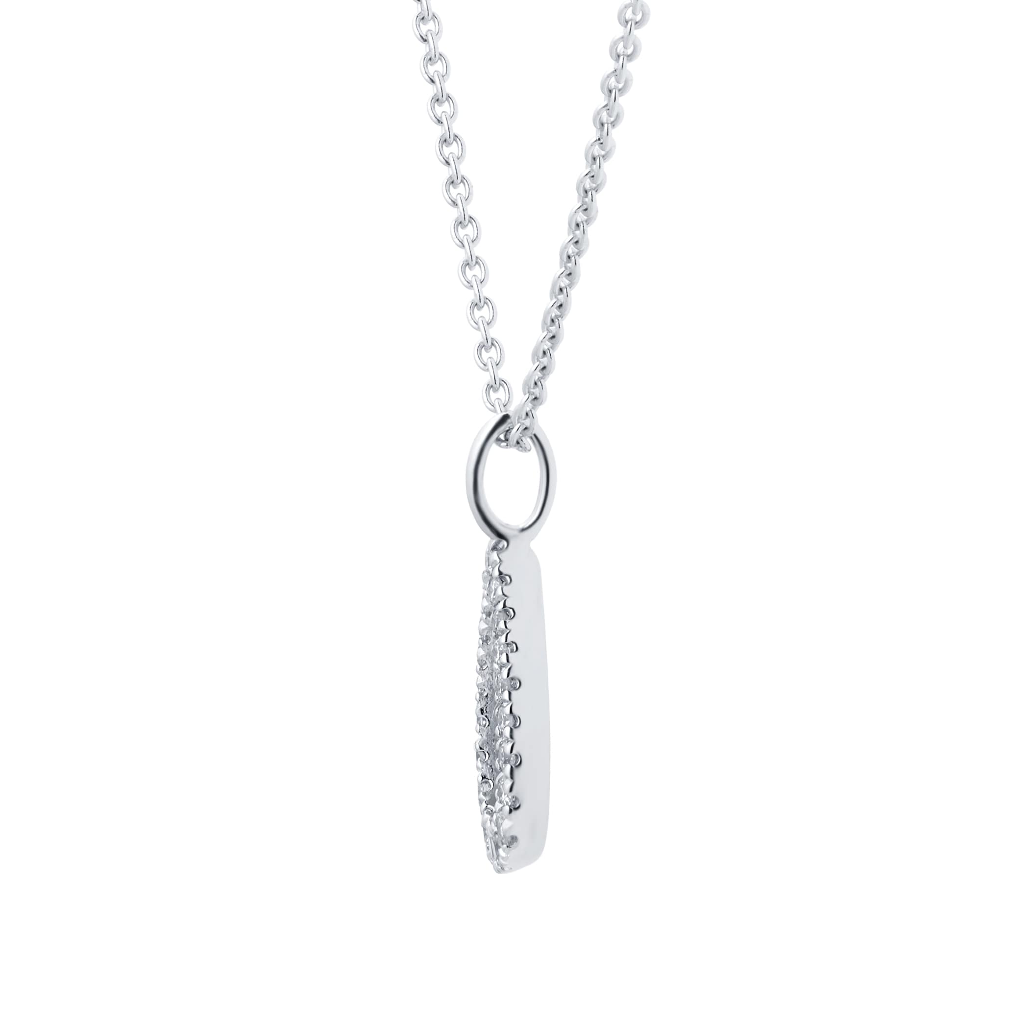 Goldsmiths 9ct White Gold 0.07cttw Diamond Open Pear Pendant Goldsmiths 9ct White Gold 0.07cttw Diamond Open Pear Pendant