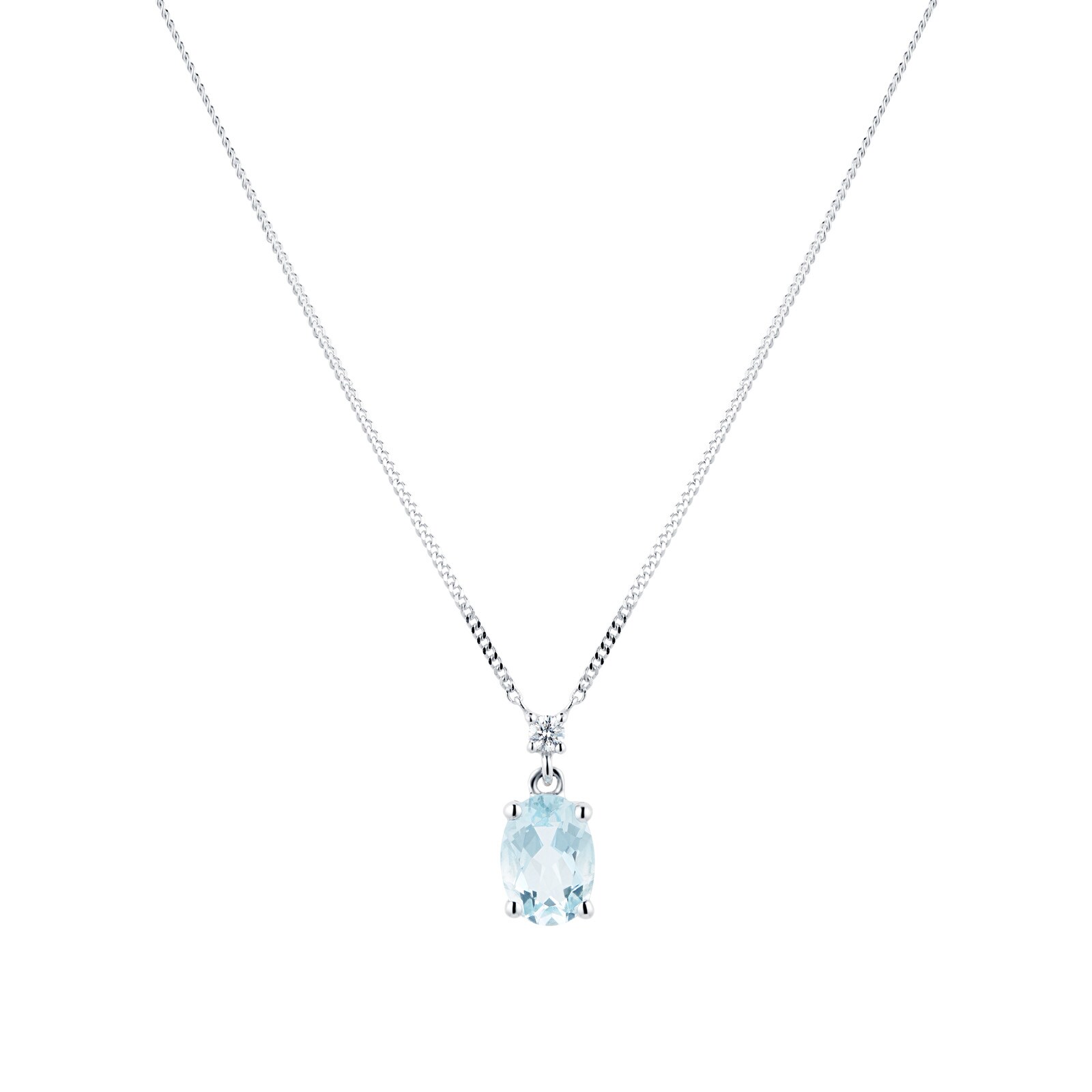 55cts Aquamarine and Diamond Pendant Necklace - Jewellery Discovery