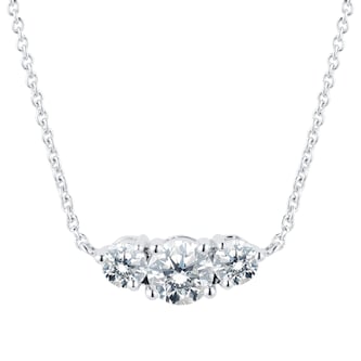 Goldsmiths 18ct White Gold 0.50cttw Three Stone Pendant