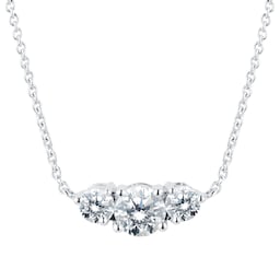 12143283 - 18ct White Gold 0.50cttw Three Stone Pendant