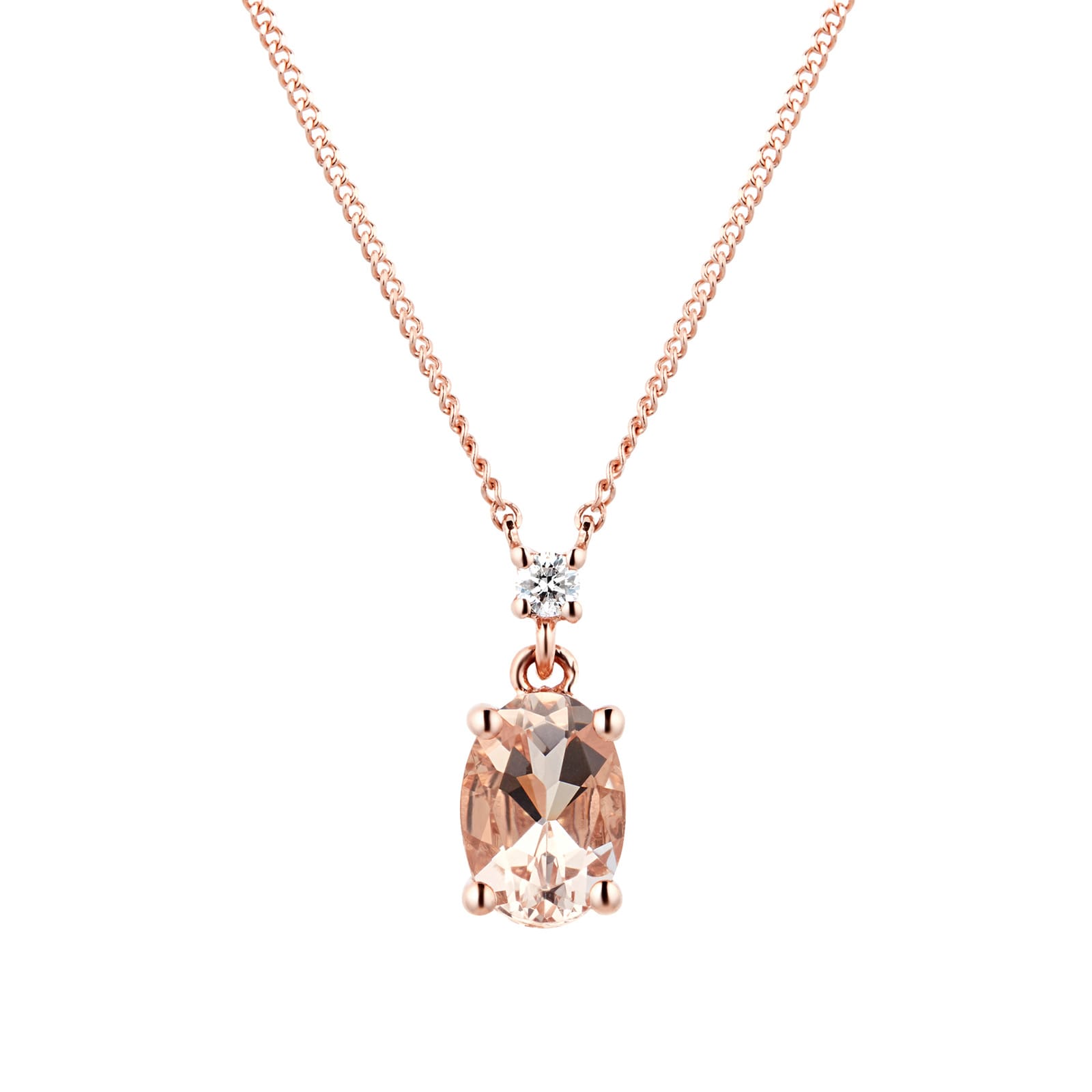 Round Cut Cubic Zirconia Pendant Necklace 2.38ct in 9ct Rose Gold | QP  Jewellers