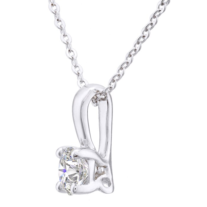 Goldsmiths 18ct White Gold 0.15ct Diamond 4 Claw Pendant