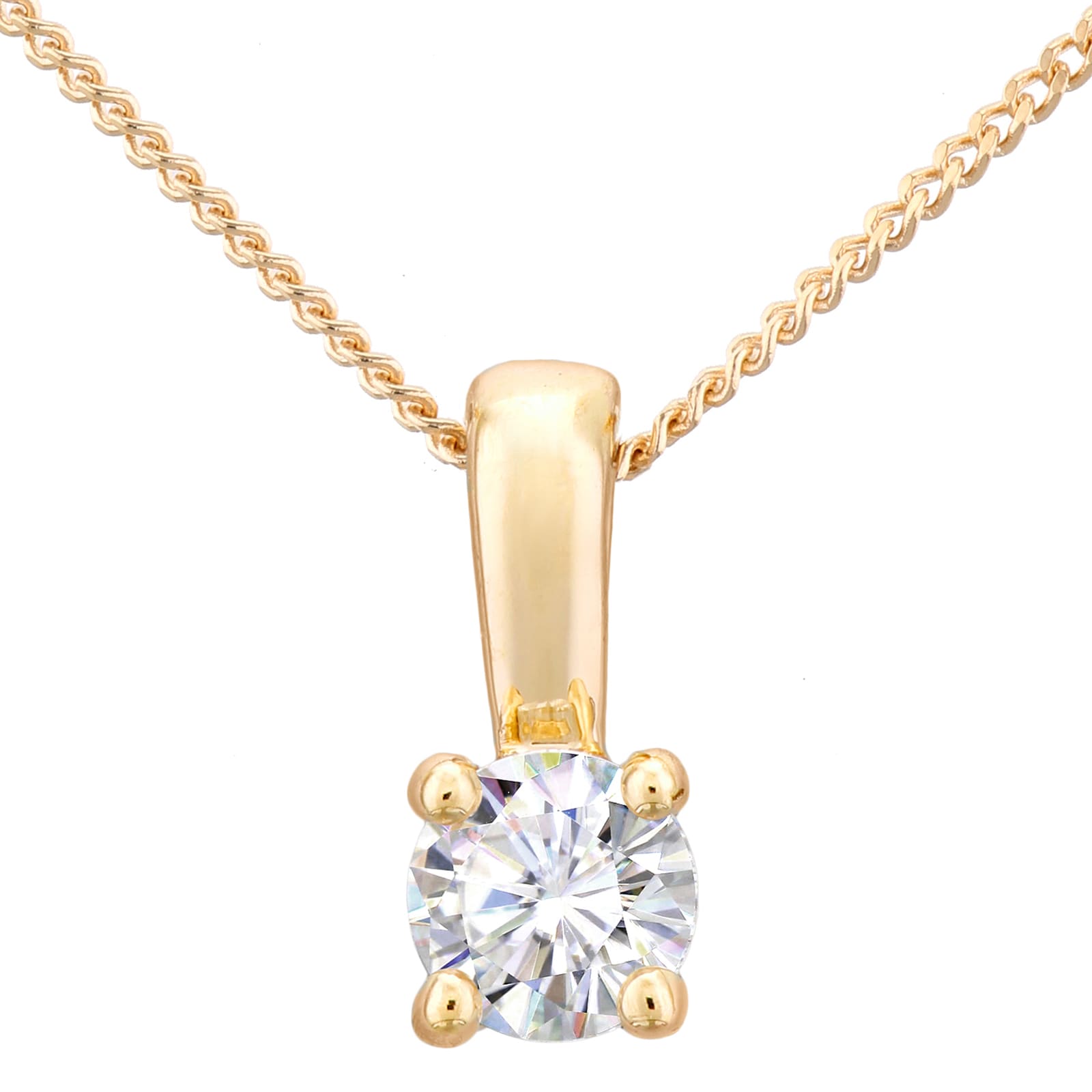 Goldsmiths 18ct Yellow Gold 0.15ct Diamond 4 Claw Pendant Goldsmiths 18ct Yellow Gold 0.15ct Diamond 4 Claw Pendant