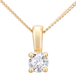 Goldsmiths 18ct Yellow Gold 0.15ct Diamond 4 Claw Pendant