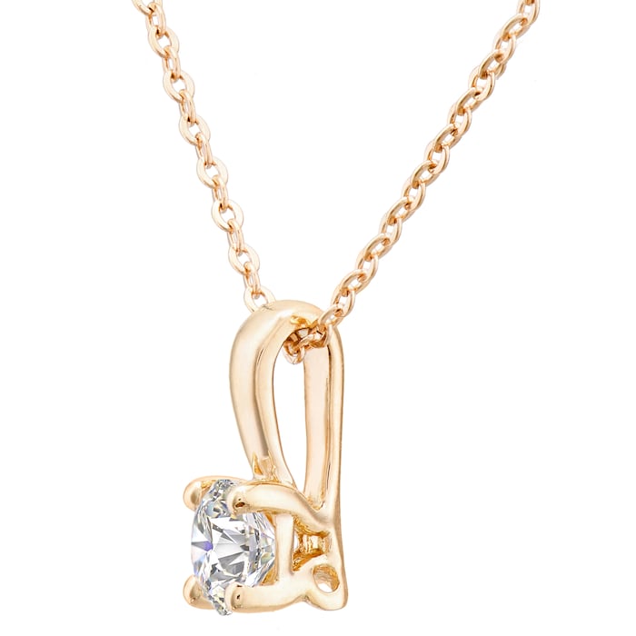 Goldsmiths 18ct Yellow Gold 0.15ct Diamond 4 Claw Pendant