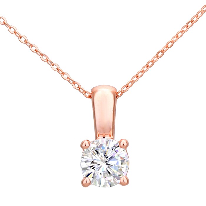 Goldsmiths 9ct Rose Gold 0.50ct Diamond 4 Claw Pendant