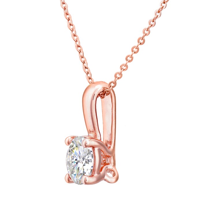 Goldsmiths 9ct Rose Gold 0.50ct Diamond 4 Claw Pendant