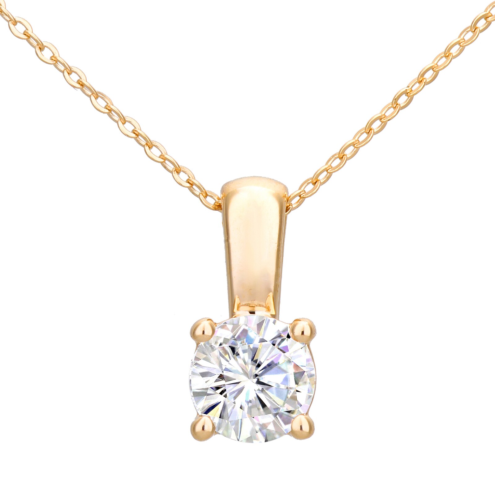 Goldsmiths 18ct Yellow Gold 0.50ct Diamond 4 Claw Pendant Goldsmiths 18ct Yellow Gold 0.50ct Diamond 4 Claw Pendant