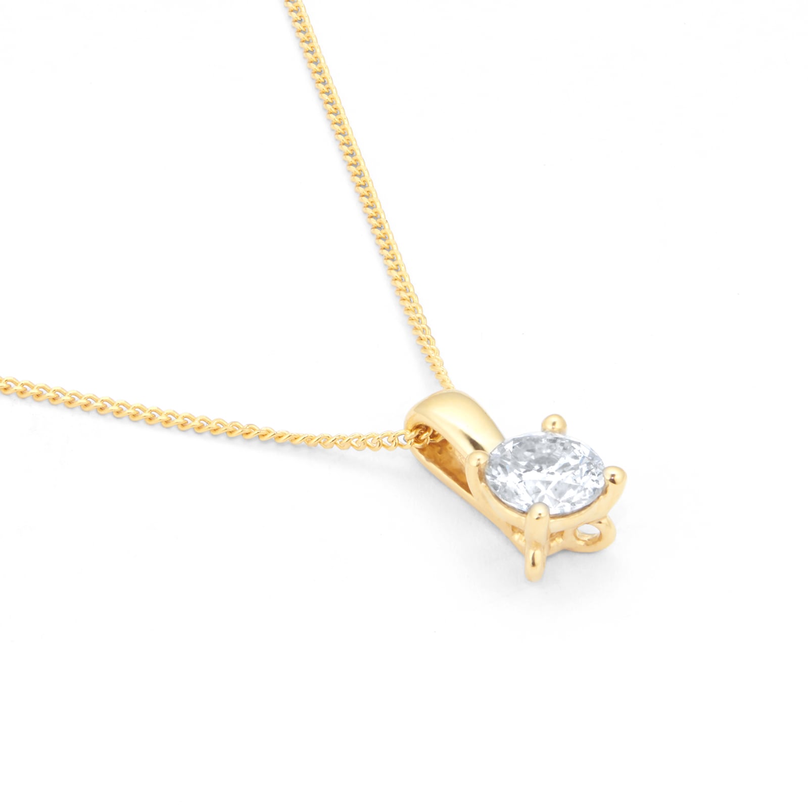 Goldsmiths 18ct Yellow Gold 0.50ct Diamond 4 Claw Pendant Goldsmiths 18ct Yellow Gold 0.50ct Diamond 4 Claw Pendant