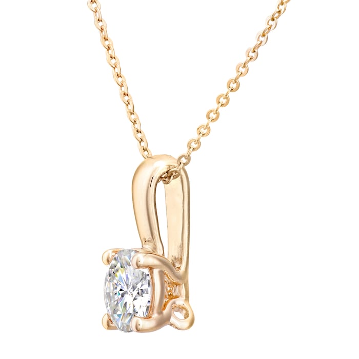 Goldsmiths 18ct Yellow Gold 0.50ct Diamond 4 Claw Pendant