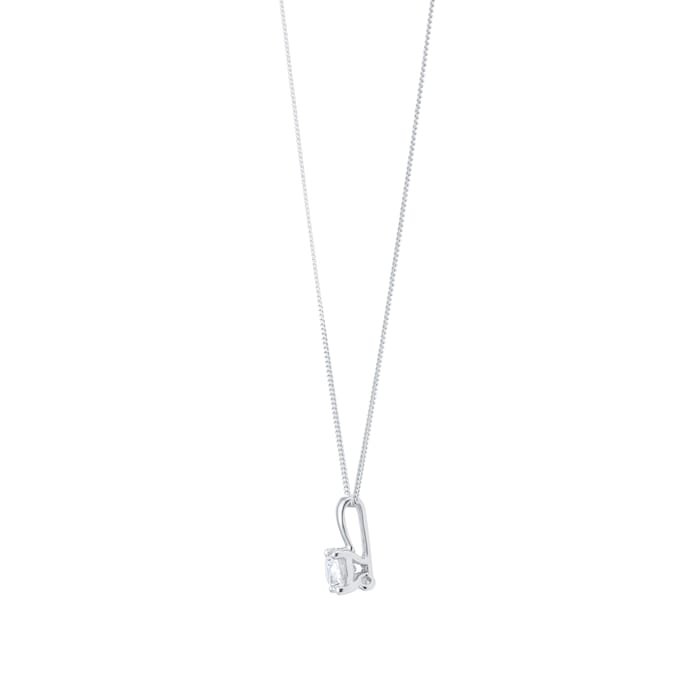 Goldsmiths 18ct White Gold 0.50ct Diamond 4 Claw Pendant
