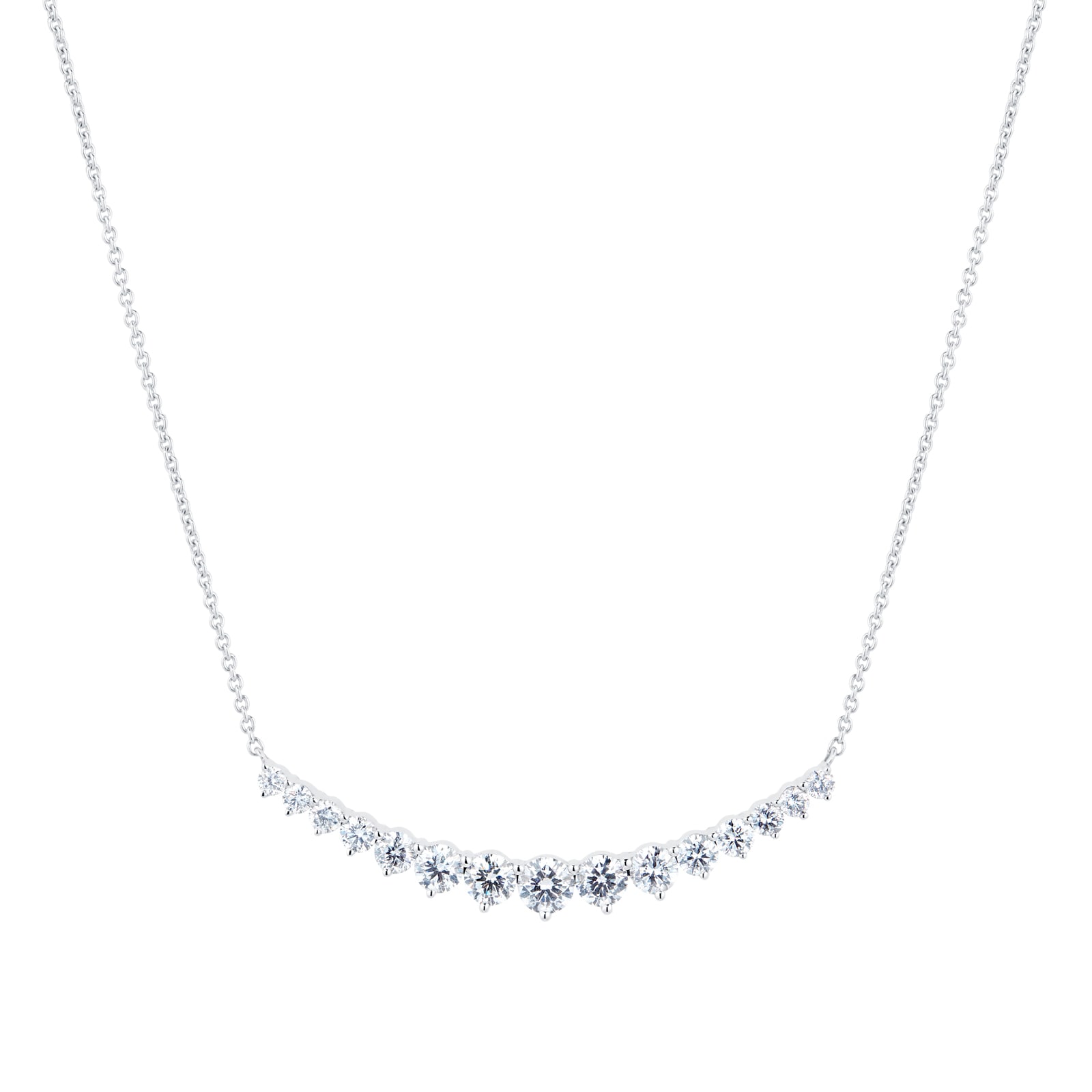 18ct White Gold 1.40ct Diamond Half Line Necklace