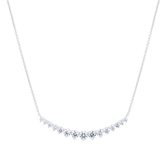 Goldsmiths 18ct White Gold 1.40ct Diamond Half Line Necklace