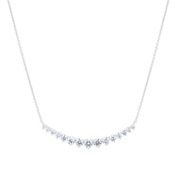 12143303 - 18ct White Gold 1.40ct Diamond Half Line Necklace