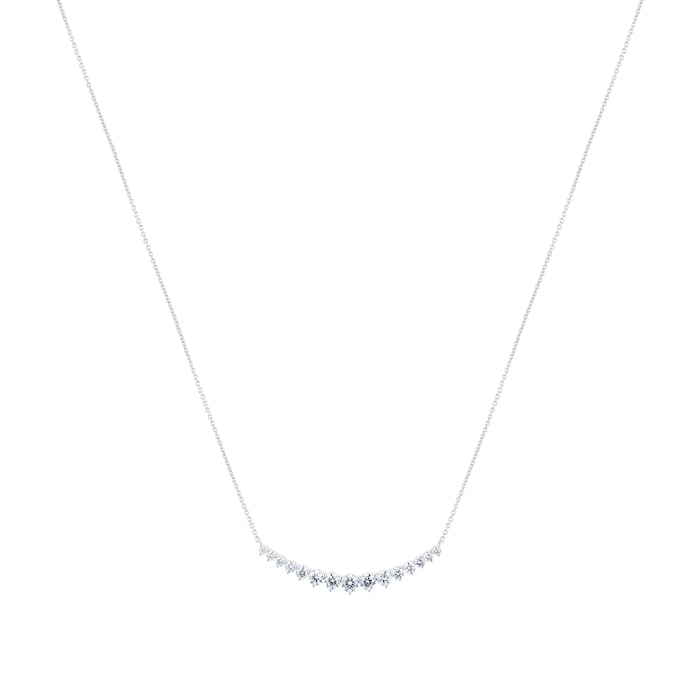 Goldsmiths 18ct White Gold 1.40ct Diamond Half Line Necklace