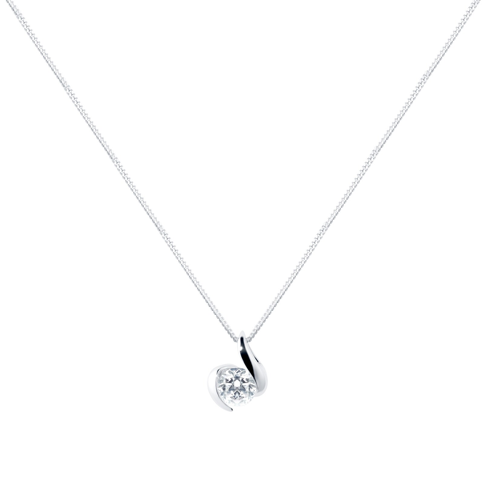 Goldsmiths 9ct White Gold 0.25ct Wrapped In Love Goldsmiths Brightest Diamond Pendant