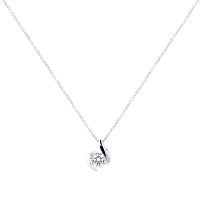 Goldsmiths 9ct White Gold 0.25ct Wrapped In Love Goldsmiths Brightest Diamond Pendant