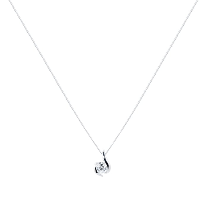 Goldsmiths 9ct White Gold 0.15ct Wrapped In Love Goldsmiths Brightest Diamond Pendant