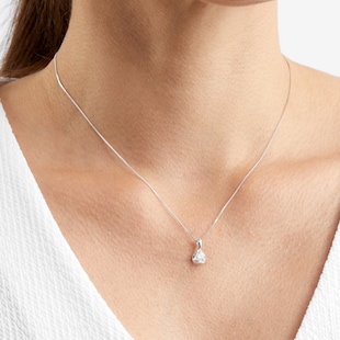 Goldsmiths 18ct White Gold 0.40ct Tension Set Diamond Pendant