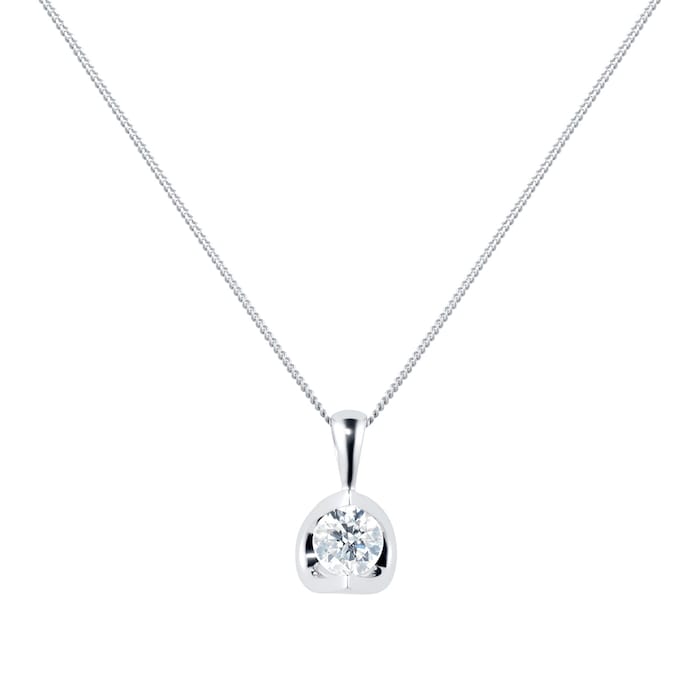 Goldsmiths 18ct White Gold 0.40ct Tension Set Goldsmiths Brightest Diamond Pendant