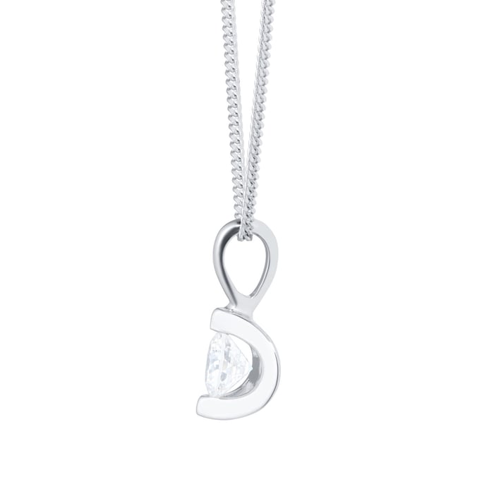 Goldsmiths 9ct White Gold 0.15ct Tension Set Goldsmiths Brightest Diamond Pendant