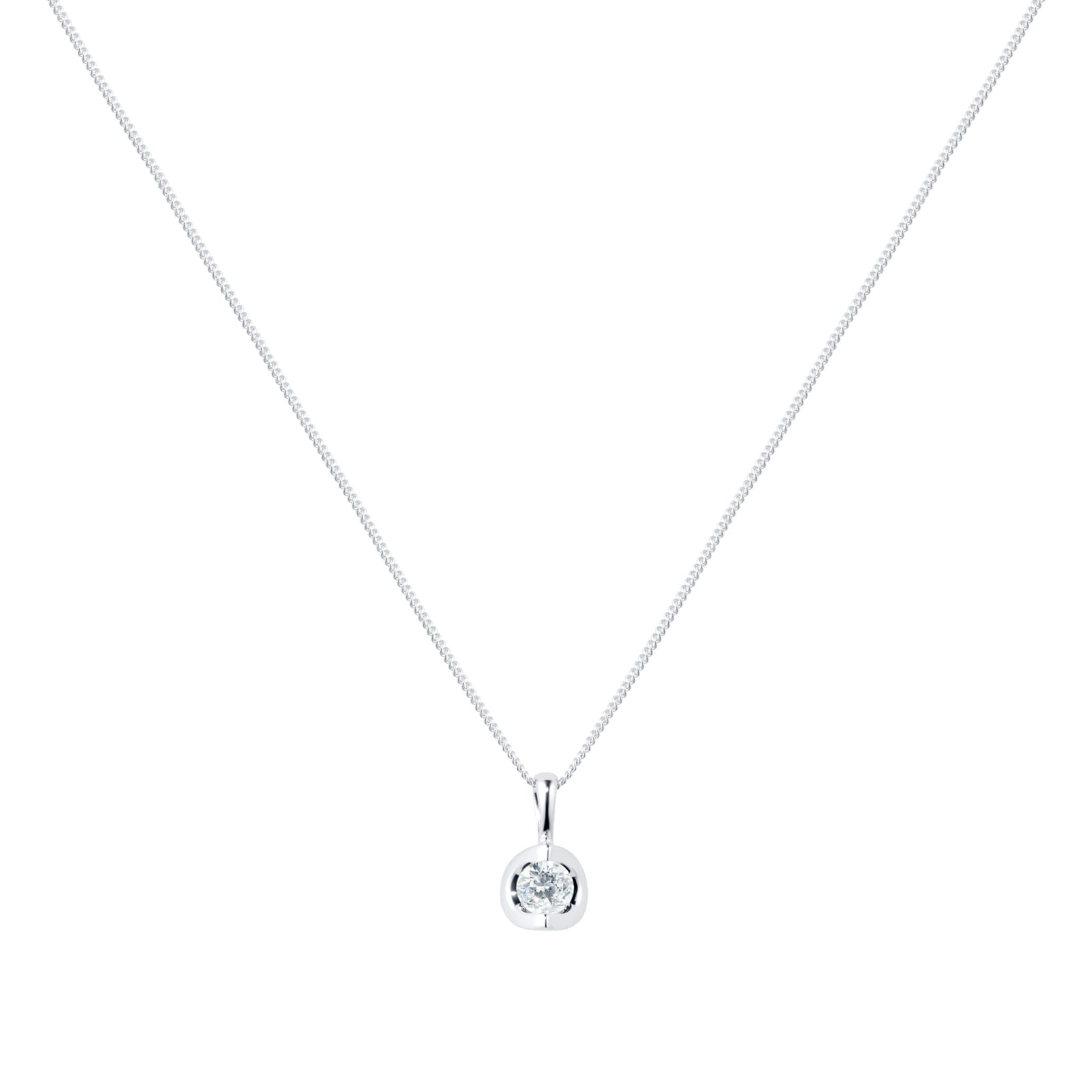 Goldsmiths 9ct White Gold 0.15ct Tension Set Goldsmiths Brightest Diamond Pendant Goldsmiths 9ct White Gold 0.15ct Tension Set Goldsmiths Brightest Diamond Pendant