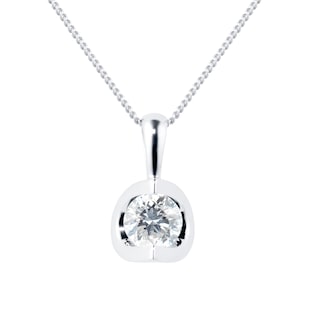 Goldsmiths 18ct White Gold 0.30ct Tension Set Goldsmiths Brightest Diamond Pendant