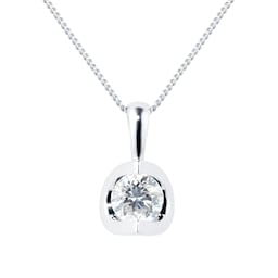 12143309 - 18ct White Gold 0.30ct Tension Set Diamond Solitaire Pendant