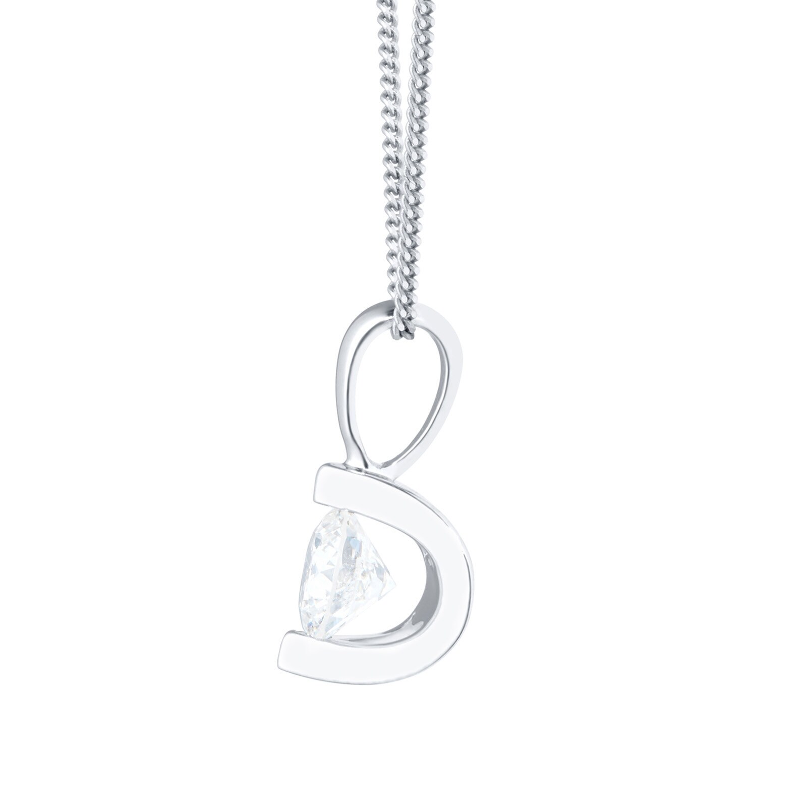 Goldsmiths 18ct White Gold 0.30ct Tension Set Goldsmiths Brightest Diamond Pendant