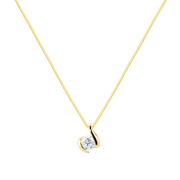 Goldsmiths 9ct Yellow Gold 0.25ct Wrapped In Love Goldsmiths Brightest Diamond Pendant