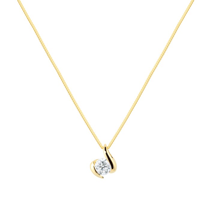 Goldsmiths 9ct Yellow Gold 0.25ct Wrapped In Love Goldsmiths Brightest Diamond Pendant