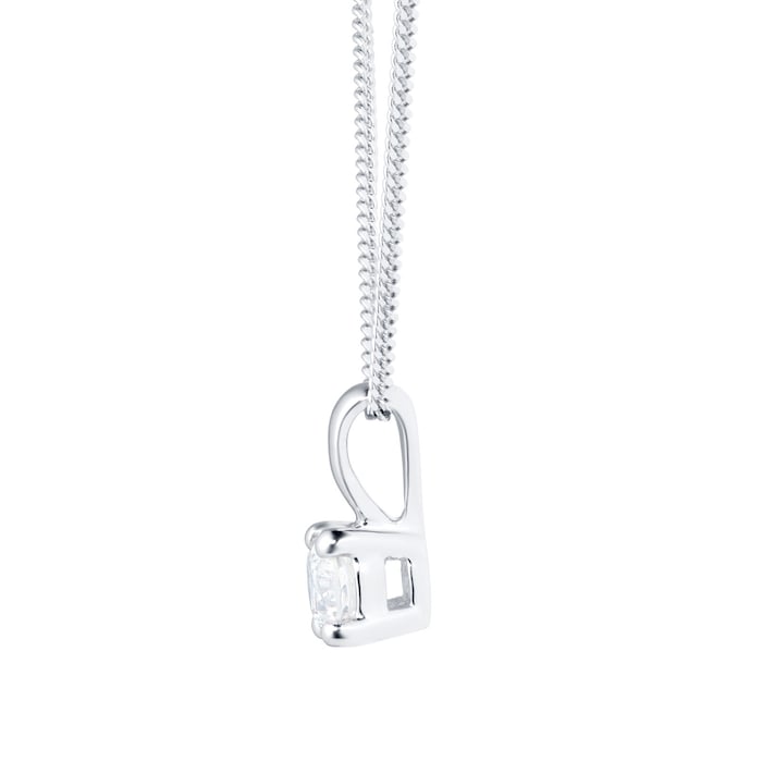 Goldsmiths 9ct White Gold 0.15ct 4 Claw Goldsmiths Brightest Diamond Pendant