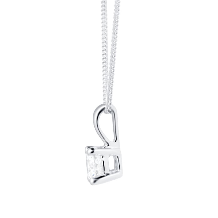 Goldsmiths 9ct White Gold 0.25ct 4 Claw Goldsmiths Brightest Diamond Pendant