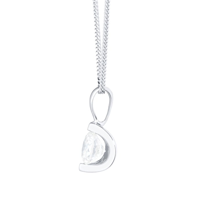 Goldsmiths 9ct White Gold 0.25ct Tension Set Goldsmiths Brightest Diamond Set Pendant