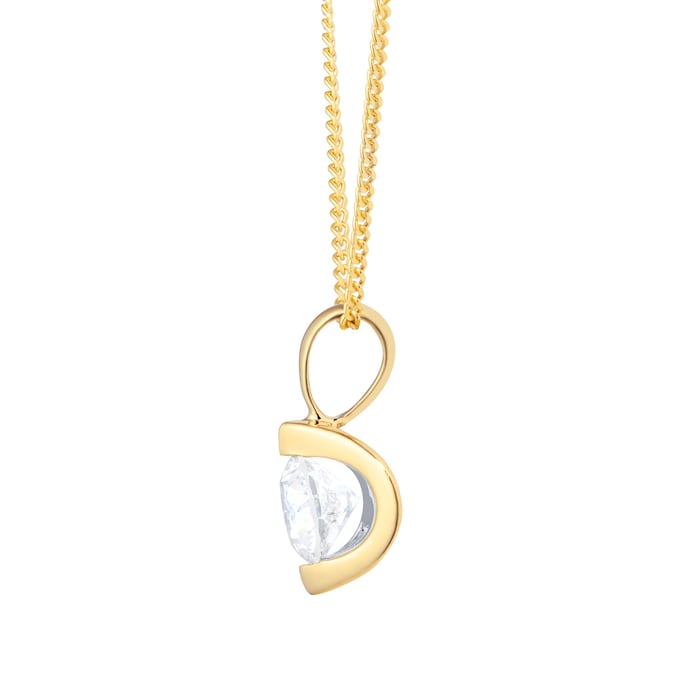 Goldsmiths 9ct Yellow Gold 0.25ct Tension Set Goldsmiths Brightest Diamond Pendant