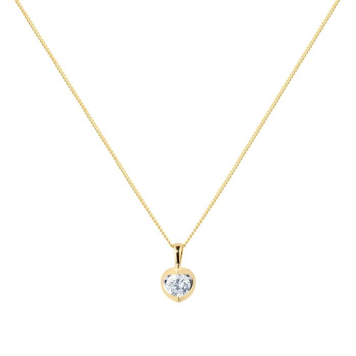 Goldsmiths 9ct Yellow Gold 0.25ct Tension Set Goldsmiths Brightest Diamond Pendant